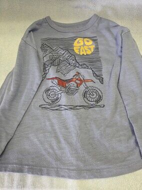Garanimals Long Sleeve Tee With Red Motorcycle Graphic